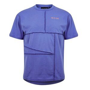 Nicce Mens Merson Exposed Seams T-Shirt / Iris Blue Marl